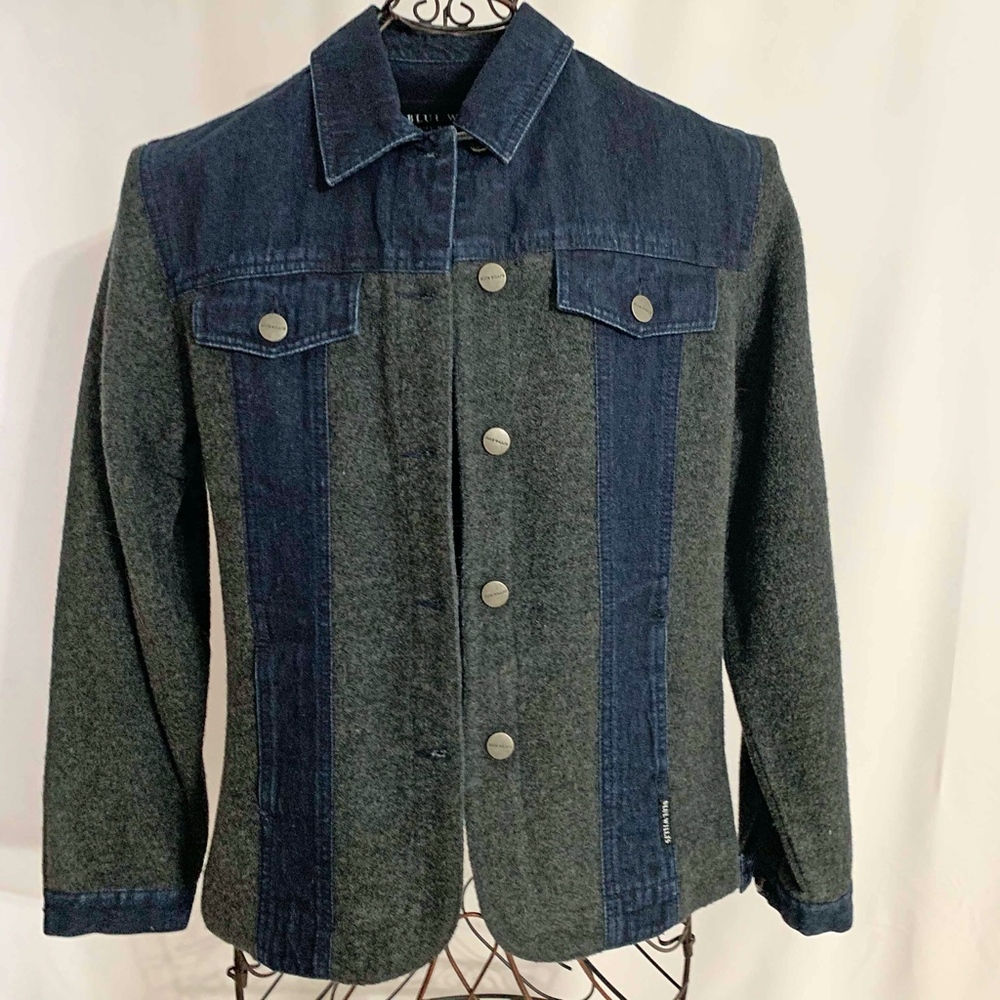 Vintage Blue Willi's Wool and Denim Accented Jacket